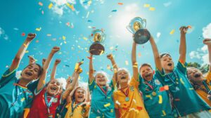 Victorious team celebration